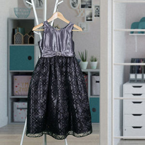 Pewter and Black Party Dress